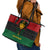 Personalized Pharaoh In Pan-African Colors Leather Tote Bag Ancient Egypt - Wonder Print Shop