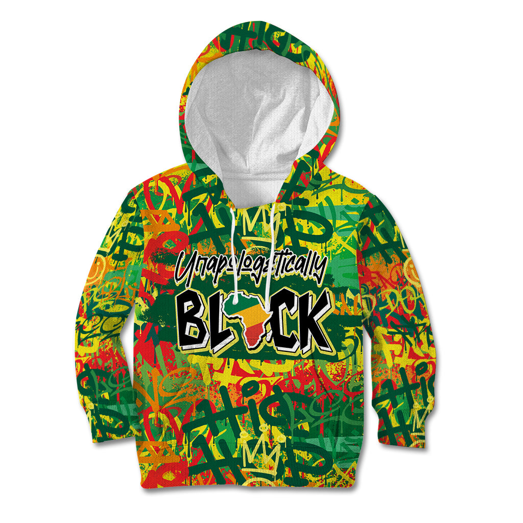 Personalized Colorful African Unapologetically Black Kid Hoodie - Wonder Print Shop