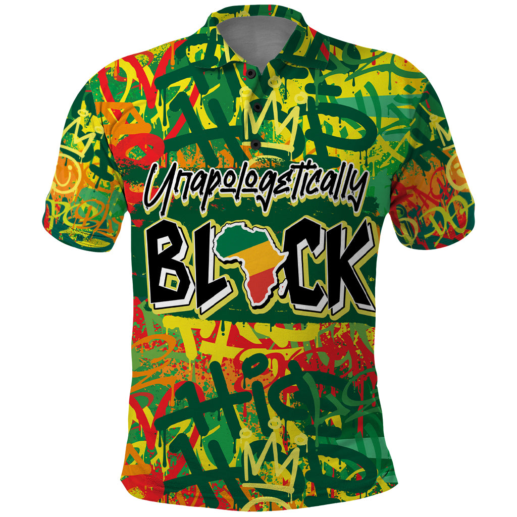 Personalized Colorful African Unapologetically Black Polo Shirt - Wonder Print Shop