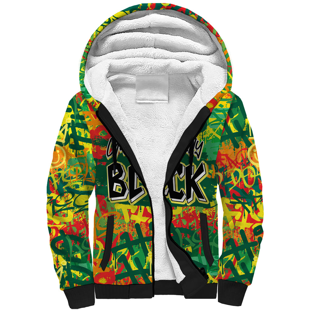 Personalized Colorful African Unapologetically Black Sherpa Hoodie