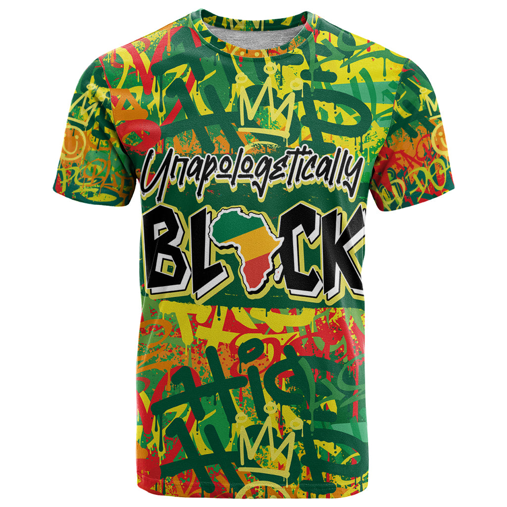 Personalized Colorful African Unapologetically Black T Shirt