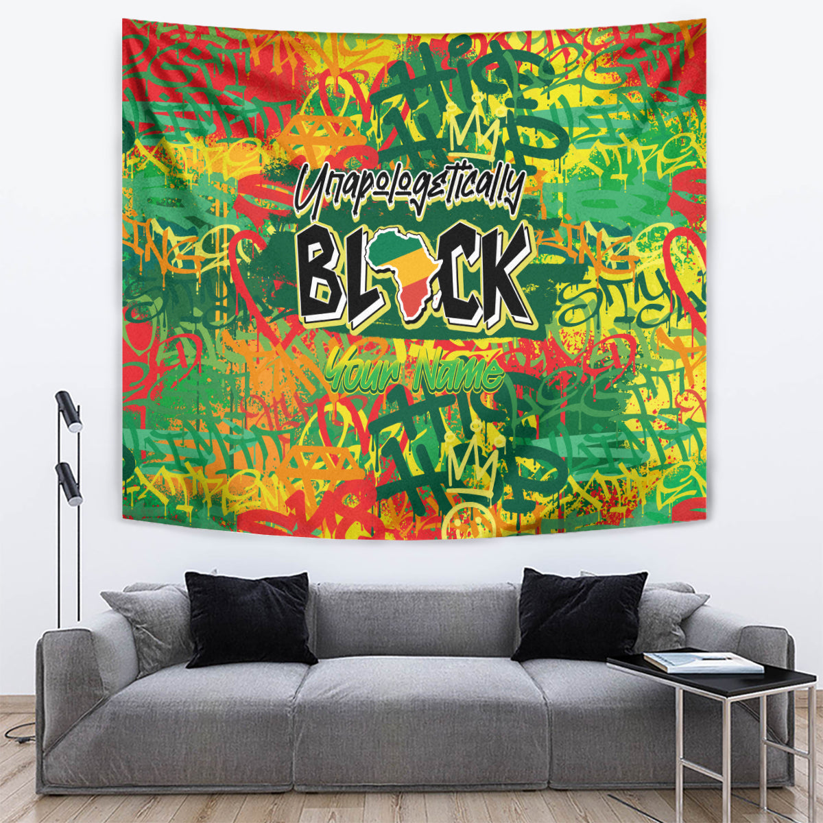 Personalized Colorful African Unapologetically Black Tapestry