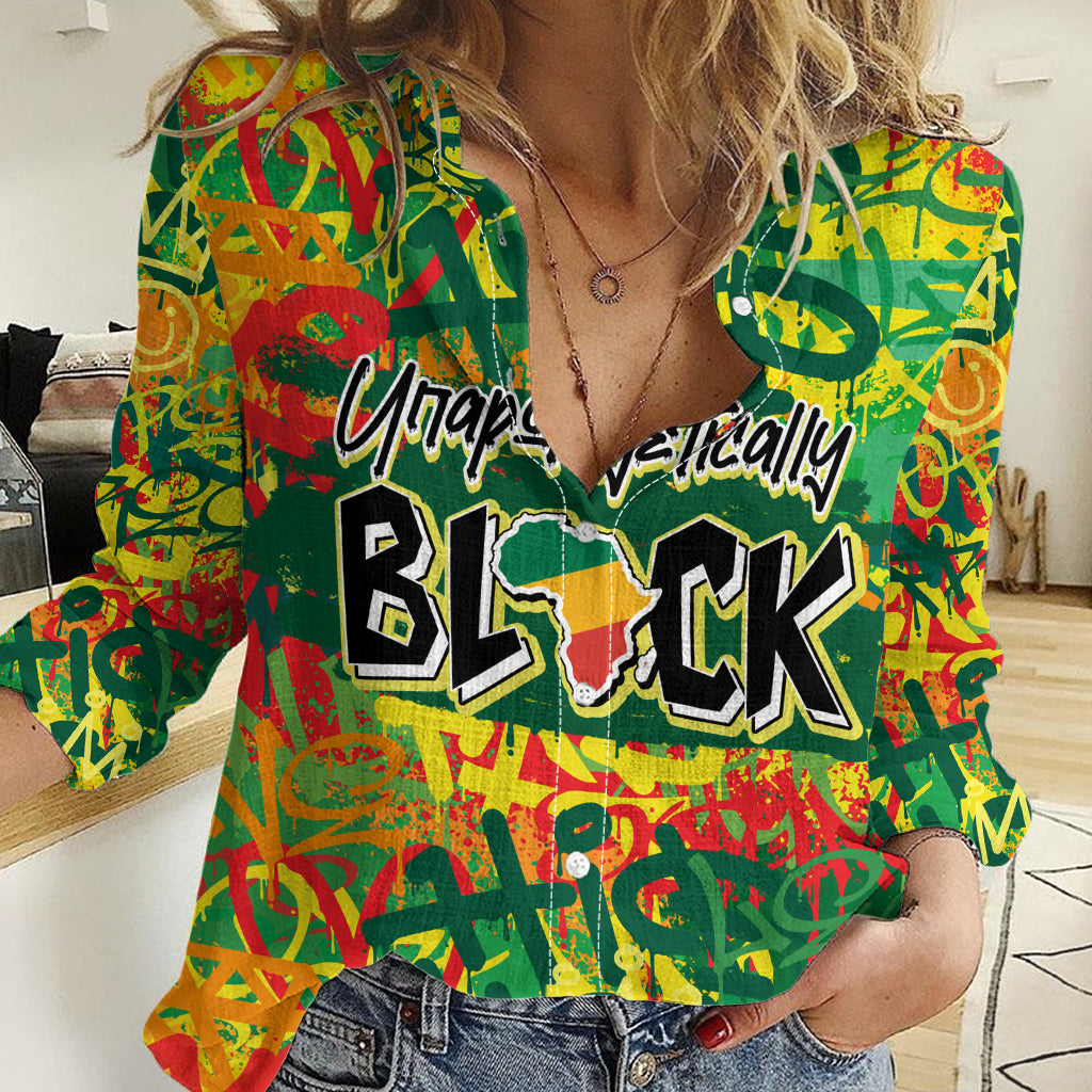 Personalized Colorful African Unapologetically Black Women Casual Shirt