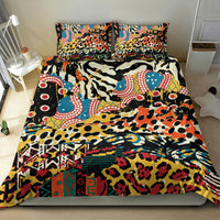 Animal-pattern bedding set with colorful duvet cover and two matching pillow shams