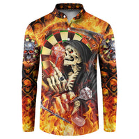 Personalised Skull Darts Button Sweatshirt Death In Fire