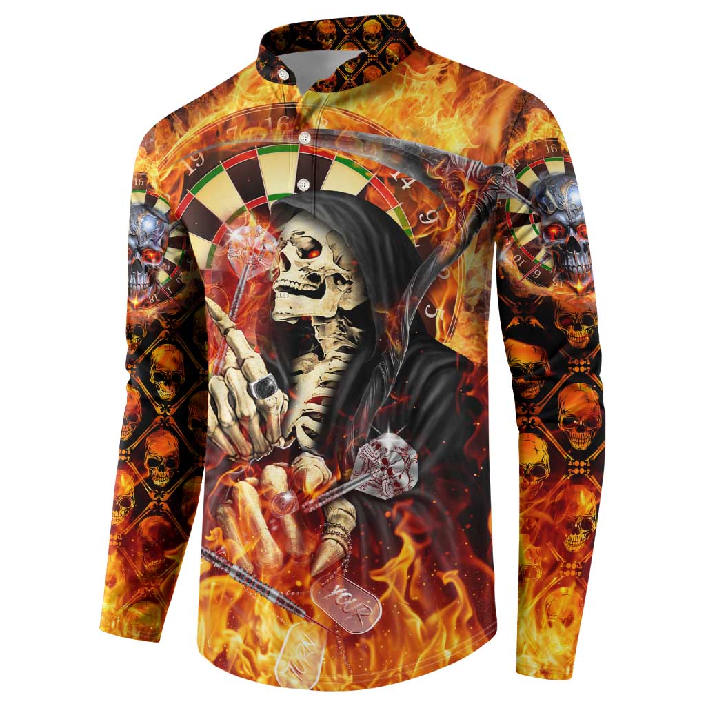 Personalised Skull Darts Button Sweatshirt Death In Fire