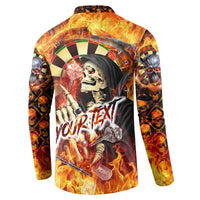 Personalised Skull Darts Button Sweatshirt Death In Fire