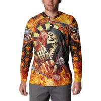 Personalised Skull Darts Button Sweatshirt Death In Fire