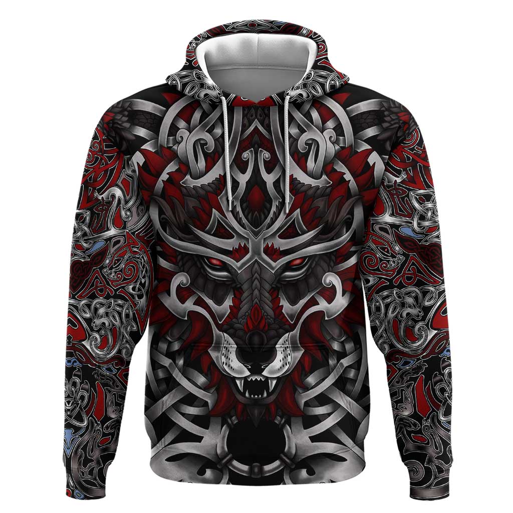 Celtic Wolf Fenrir Vikings Hoodie Norse Mythology - Wonder Print Shop