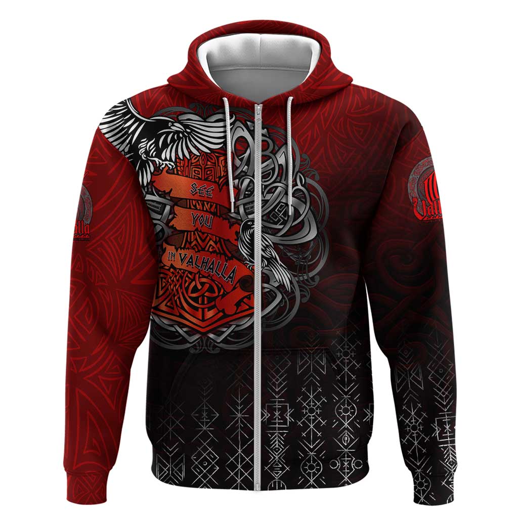 Victory Or Valhalla Zip Hoodie Viking - Wonder Print Shop