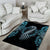 Dragon Viking With Runes Area Rug Blue Black - Wonder Print Shop