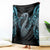 Dragon Viking With Runes Blanket Blue Black