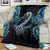 Dragon Viking With Runes Blanket Blue Black