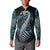 Dragon Viking With Runes Button Sweatshirt Blue Black - Wonder Print Shop