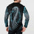 Dragon Viking With Runes Button Sweatshirt Blue Black - Wonder Print Shop