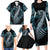 Dragon Viking With Runes Family Matching Long Sleeve Bodycon Dress and Hawaiian Shirt Blue Black - Wonder Print Shop