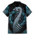 Dragon Viking With Runes Family Matching Long Sleeve Bodycon Dress and Hawaiian Shirt Blue Black - Wonder Print Shop