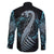 Dragon Viking With Runes Family Matching Long Sleeve Bodycon Dress and Hawaiian Shirt Blue Black - Wonder Print Shop