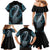 Dragon Viking With Runes Family Matching Mermaid Dress and Hawaiian Shirt Blue Black - Wonder Print Shop