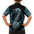 Dragon Viking With Runes Family Matching Off The Shoulder Long Sleeve Dress and Hawaiian Shirt Blue Black - Wonder Print Shop