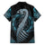 Dragon Viking With Runes Family Matching Off The Shoulder Long Sleeve Dress and Hawaiian Shirt Blue Black - Wonder Print Shop