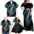 Dragon Viking With Runes Family Matching Off Shoulder Maxi Dress and Hawaiian Shirt Blue Black - Wonder Print Shop