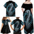 Dragon Viking With Runes Family Matching Off Shoulder Maxi Dress and Hawaiian Shirt Blue Black - Wonder Print Shop