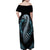 Dragon Viking With Runes Family Matching Off Shoulder Maxi Dress and Hawaiian Shirt Blue Black - Wonder Print Shop