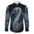 Dragon Viking With Runes Family Matching Puletasi and Hawaiian Shirt Blue Black - Wonder Print Shop