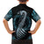 Dragon Viking With Runes Family Matching Short Sleeve Bodycon Dress and Hawaiian Shirt Blue Black - Wonder Print Shop