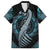 Dragon Viking With Runes Family Matching Short Sleeve Bodycon Dress and Hawaiian Shirt Blue Black - Wonder Print Shop