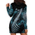 Dragon Viking With Runes Hoodie Dress Blue Black - Wonder Print Shop