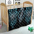 Dragon Viking With Runes Quilt Blue Black