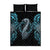 Dragon Viking With Runes Quilt Bed Set Blue Black