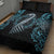 Dragon Viking With Runes Quilt Bed Set Blue Black