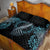 Dragon Viking With Runes Quilt Bed Set Blue Black