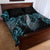 Dragon Viking With Runes Quilt Bed Set Blue Black