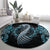 Dragon Viking With Runes Round Carpet Blue Black