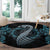 Dragon Viking With Runes Round Carpet Blue Black