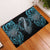 Dragon Viking With Runes Rubber Doormat Blue Black