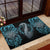 Dragon Viking With Runes Rubber Doormat Blue Black