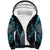 Dragon Viking With Runes Sherpa Hoodie Blue Black