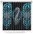 Dragon Viking With Runes Shower Curtain Blue Black