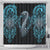 Dragon Viking With Runes Shower Curtain Blue Black