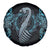 Dragon Viking With Runes Spare Tire Cover Blue Black