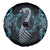 Dragon Viking With Runes Spare Tire Cover Blue Black