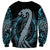 Dragon Viking With Runes Sweatshirt Blue Black