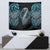 Dragon Viking With Runes Tapestry Blue Black