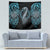 Dragon Viking With Runes Tapestry Blue Black