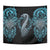 Dragon Viking With Runes Tapestry Blue Black